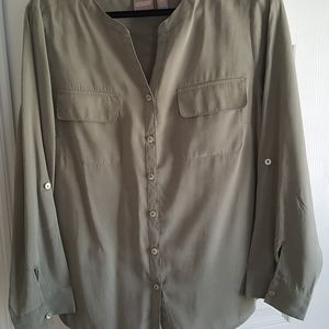 Chicos Military Green Blouse